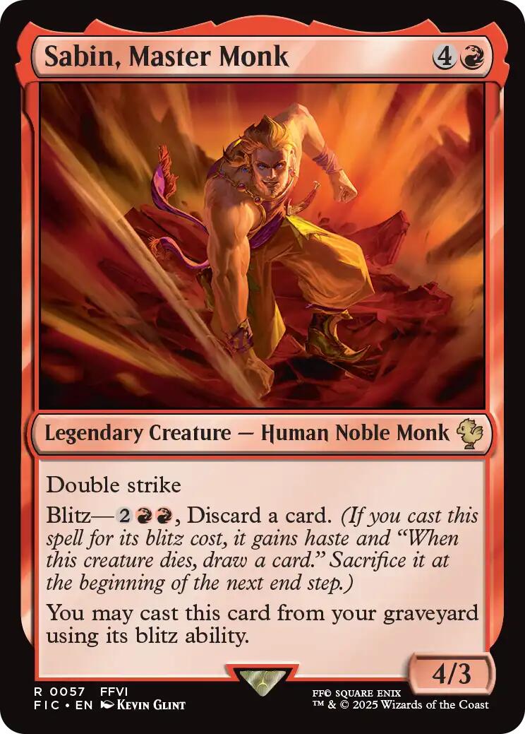 Sabin, Master Monk (Surge Foil) [FINAL FANTASY Commander] | Shuffle n Cut Hobbies & Games