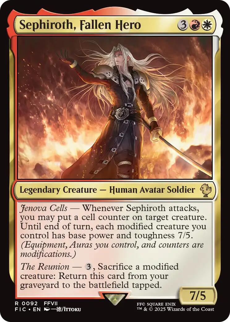Sephiroth, Fallen Hero (Surge Foil) [FINAL FANTASY Commander] | Shuffle n Cut Hobbies & Games