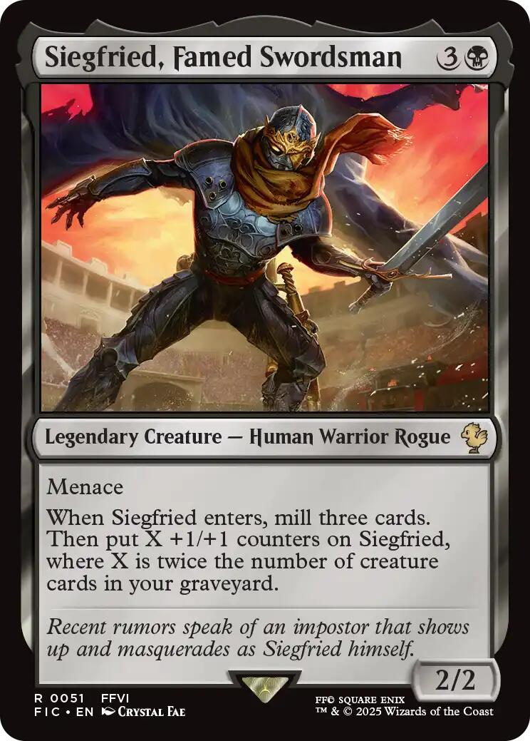 Siegfried, Famed Swordsman (Surge Foil) [FINAL FANTASY Commander] | Shuffle n Cut Hobbies & Games