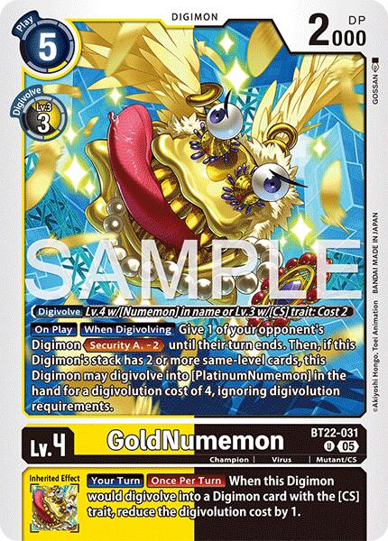 GoldNumemon [BT22-031] [Cyber Eden] | Shuffle n Cut Hobbies & Games