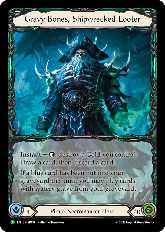 Gravy Bones, Shipwrecked Looter [HER138] (Promo)  Rainbow Foil | Shuffle n Cut Hobbies & Games