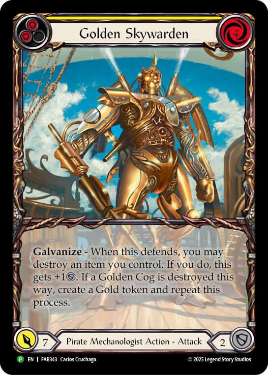 Golden Skywarden [FAB343] (Promo)  Rainbow Foil | Shuffle n Cut Hobbies & Games
