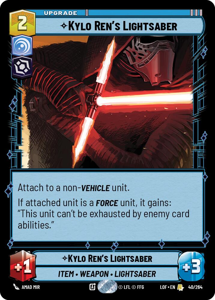 Kylo Ren's Lightsaber (40/264) (40/264) [Legends of the Force] | Shuffle n Cut Hobbies & Games