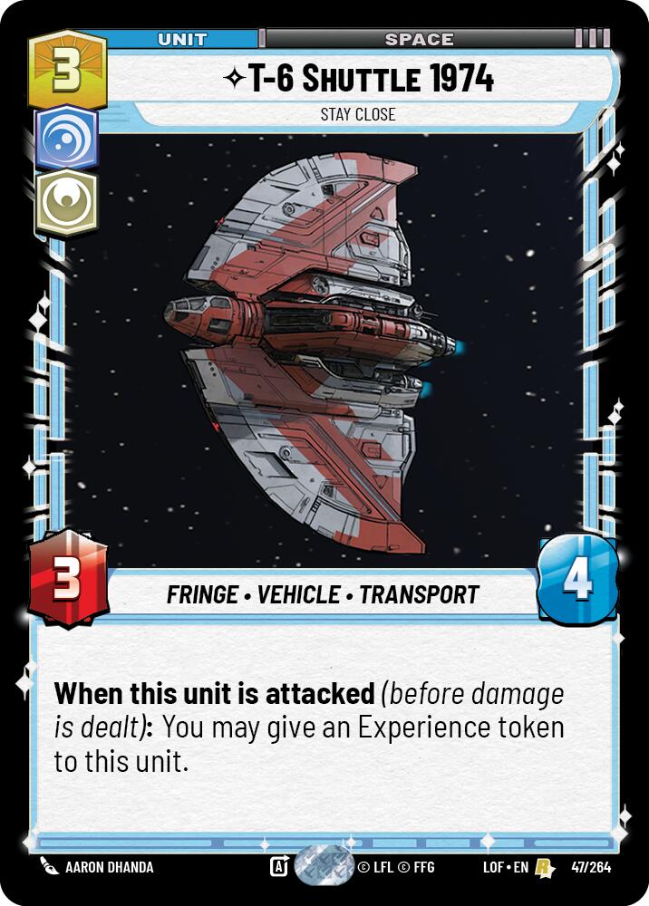 T-6 Shuttle 1974 - Stay Close (47/264) (47/264) [Legends of the Force] | Shuffle n Cut Hobbies & Games