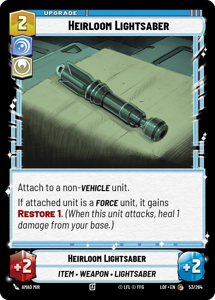 Heirloom Lightsaber (53/264) (53/264) [Legends of the Force] | Shuffle n Cut Hobbies & Games