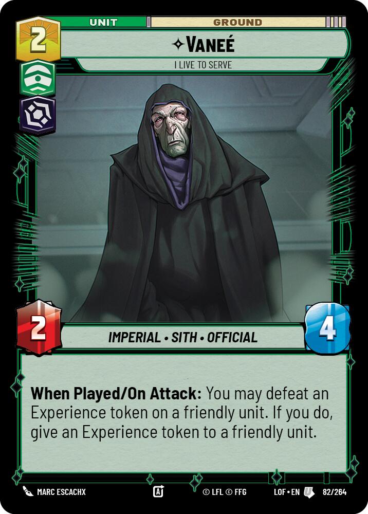 Vanee - I Live to Serve (82/264) (82/264) [Legends of the Force] | Shuffle n Cut Hobbies & Games