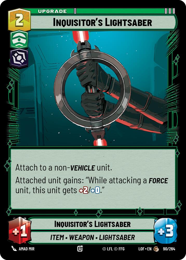 Inquisitor's Lightsaber (90/264) (90/264) [Legends of the Force] | Shuffle n Cut Hobbies & Games