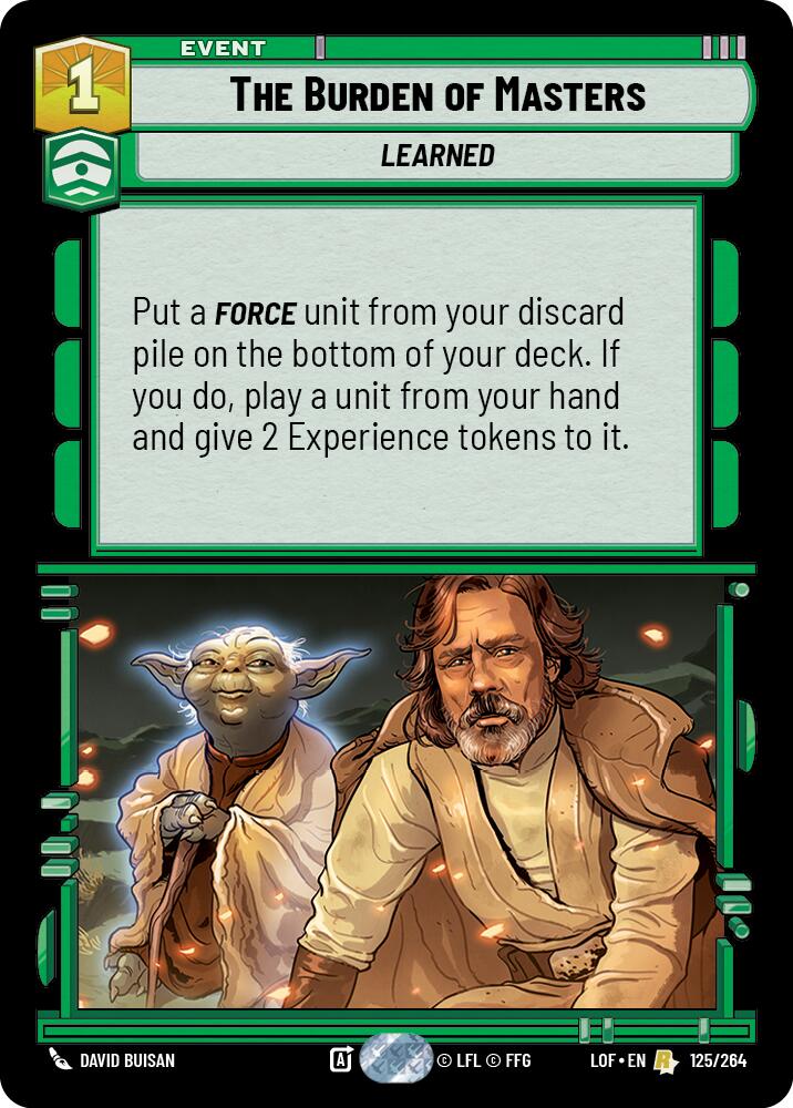 The Burden of Masters (125/264) (125/264) [Legends of the Force] | Shuffle n Cut Hobbies & Games