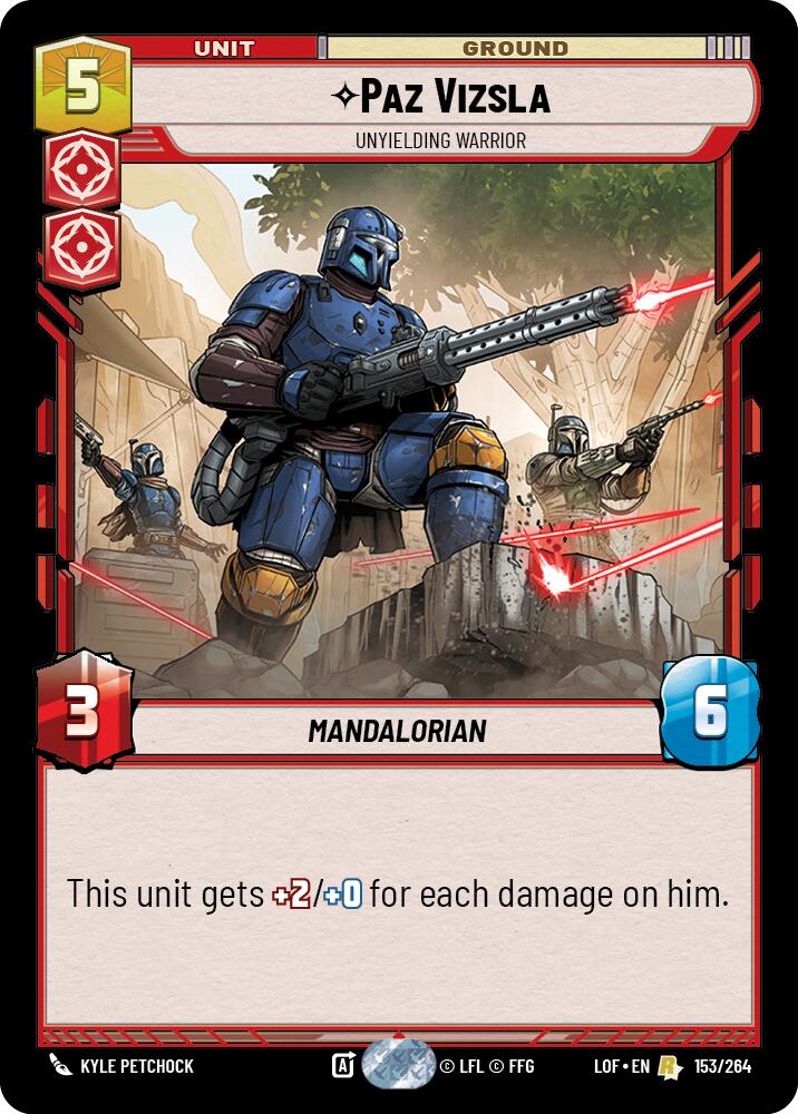 Paz Vizsla - Unyielding Warrior (153/264) (153/264) [Legends of the Force] | Shuffle n Cut Hobbies & Games