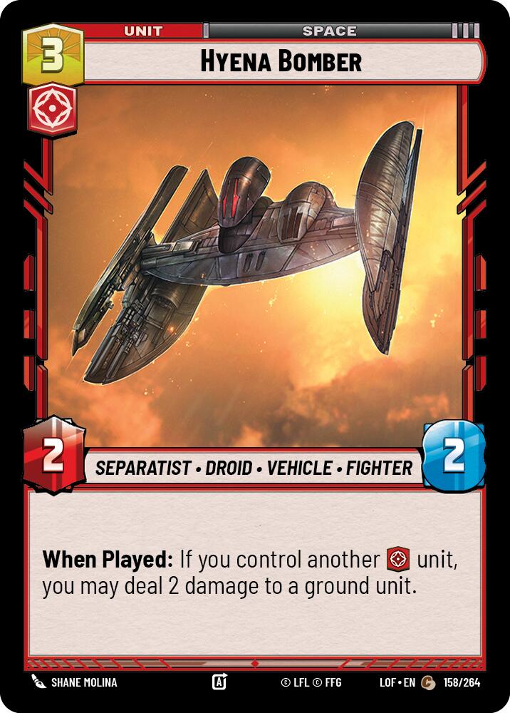 Hyena Bomber (158/264) (158/264) [Legends of the Force] | Shuffle n Cut Hobbies & Games