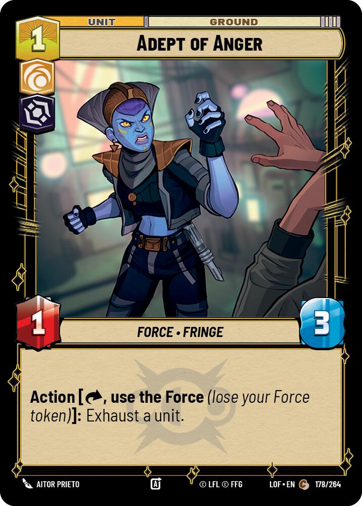 Adept of Anger (178/264) (178/264) [Legends of the Force] | Shuffle n Cut Hobbies & Games