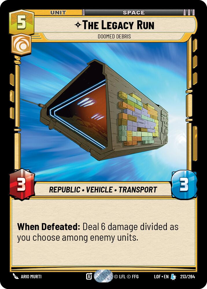 The Legacy Run - Doomed Debris (213/264) (213/264) [Legends of the Force] | Shuffle n Cut Hobbies & Games