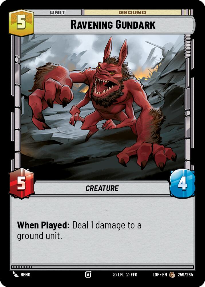 Ravening Gundark (259/264) (259/264) [Legends of the Force] | Shuffle n Cut Hobbies & Games