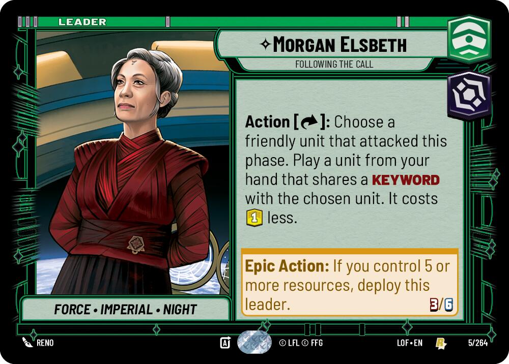 Morgan Elsbeth - Following the Call (005/264) (005/264) [Legends of the Force] | Shuffle n Cut Hobbies & Games