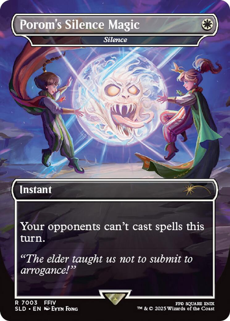 Porom's Silence Magic - Silence (Rainbow Foil) [Secret Lair Drop Series] | Shuffle n Cut Hobbies & Games