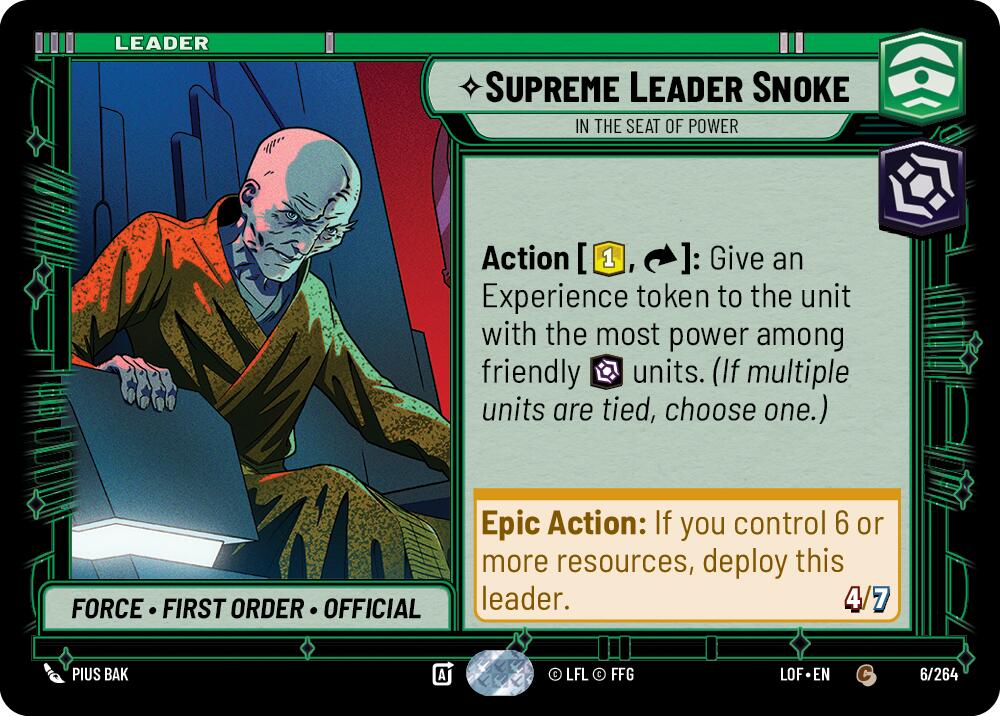 Supreme Leader Snoke - In the Seat of Power (006/264) (006/264) [Legends of the Force] | Shuffle n Cut Hobbies & Games