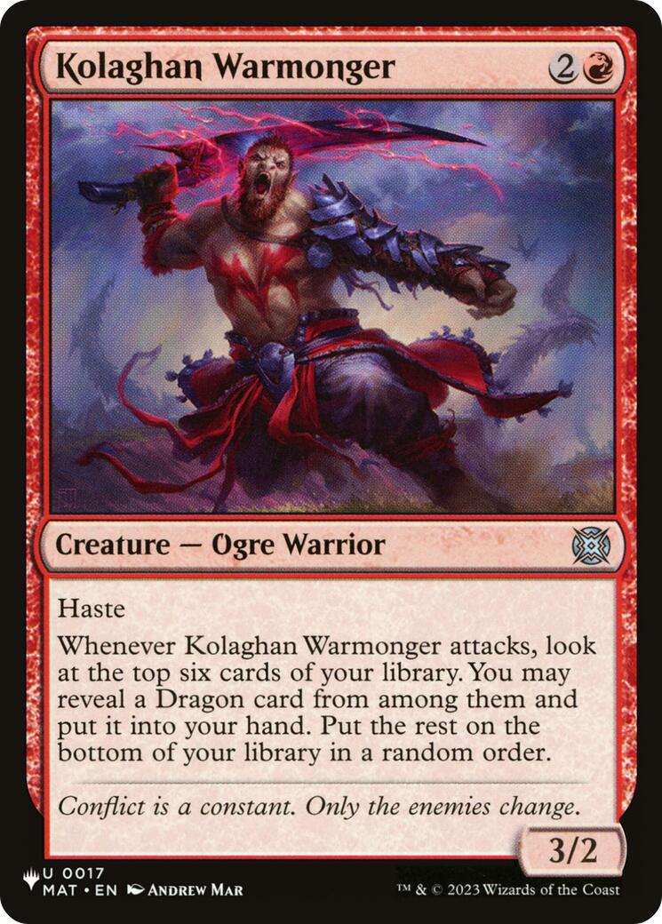 Kolaghan Warmonger [The List] | Shuffle n Cut Hobbies & Games