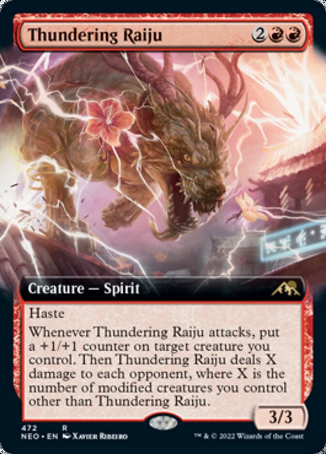 Thundering Raiju (Extended Art) [Kamigawa: Neon Dynasty] | Shuffle n Cut Hobbies & Games