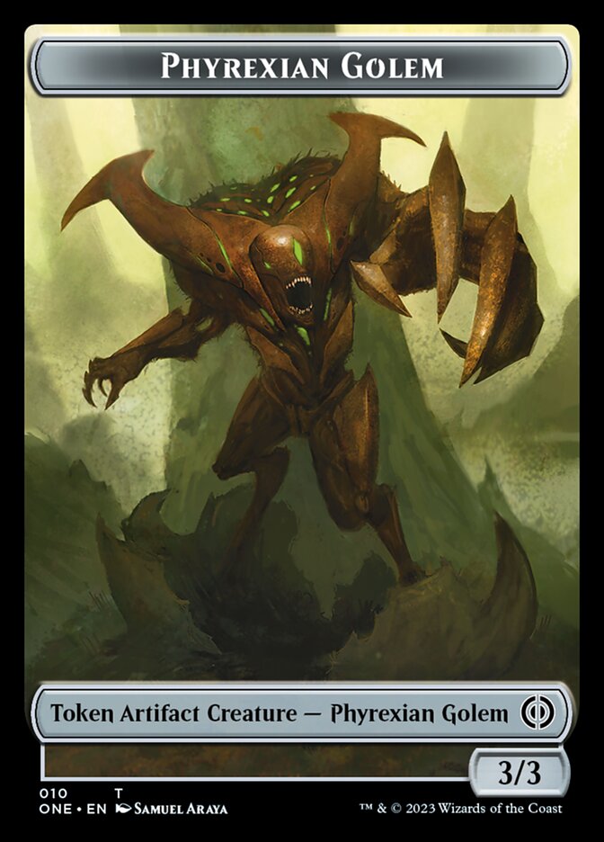 Rebel // Phyrexian Golem Double-Sided Token [Phyrexia: All Will Be One Tokens] | Shuffle n Cut Hobbies & Games