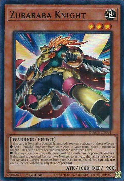 Zubababa Knight [DUAD-EN001] Super Rare | Shuffle n Cut Hobbies & Games