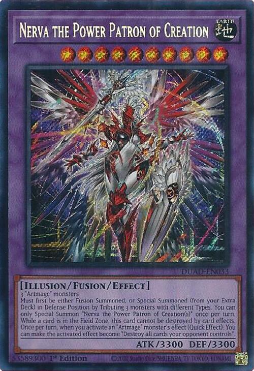 Nerva the Power Patron of Creation [DUAD-EN033] Secret Rare | Shuffle n Cut Hobbies & Games