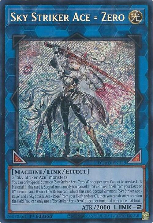 Sky Striker Ace = Zero [DUAD-EN049] Secret Rare | Shuffle n Cut Hobbies & Games