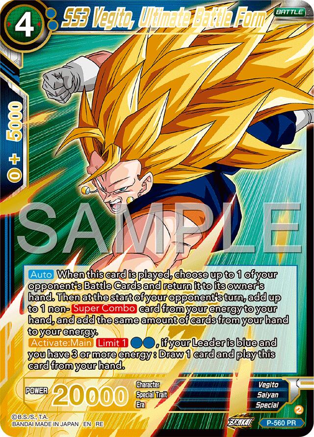 SS3 Vegito, Ultimate Battle Form (Premium Anniversary Box 2025) (P-560) [Promotion Cards] | Shuffle n Cut Hobbies & Games