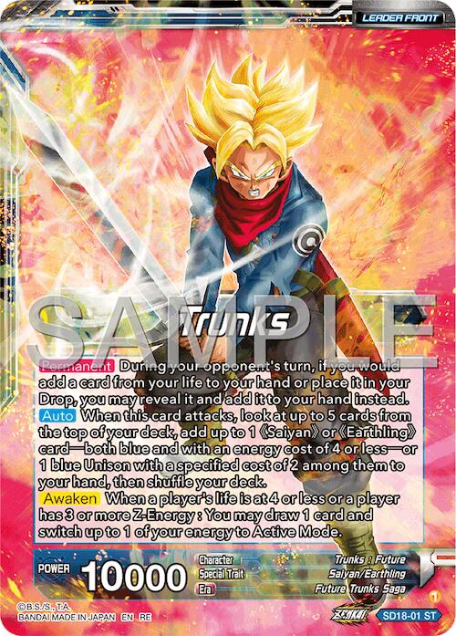 Trunks // SS2 Trunks, Envoy of Justice Returns (Reprint) (SD18-01) [Premium Anniversary Box 2025] | Shuffle n Cut Hobbies & Games