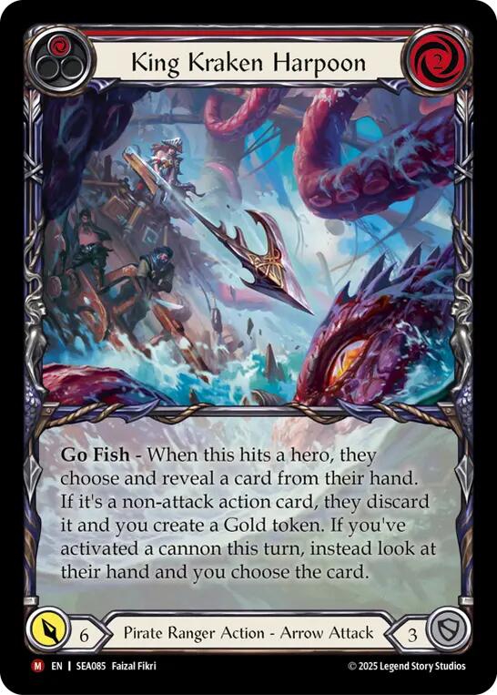 King Kraken Harpoon (Extended Art) [SEA085] (High Seas)  Rainbow Foil | Shuffle n Cut Hobbies & Games