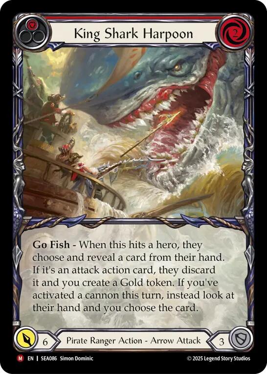 King Shark Harpoon (Extended Art) [SEA086] (High Seas)  Rainbow Foil | Shuffle n Cut Hobbies & Games