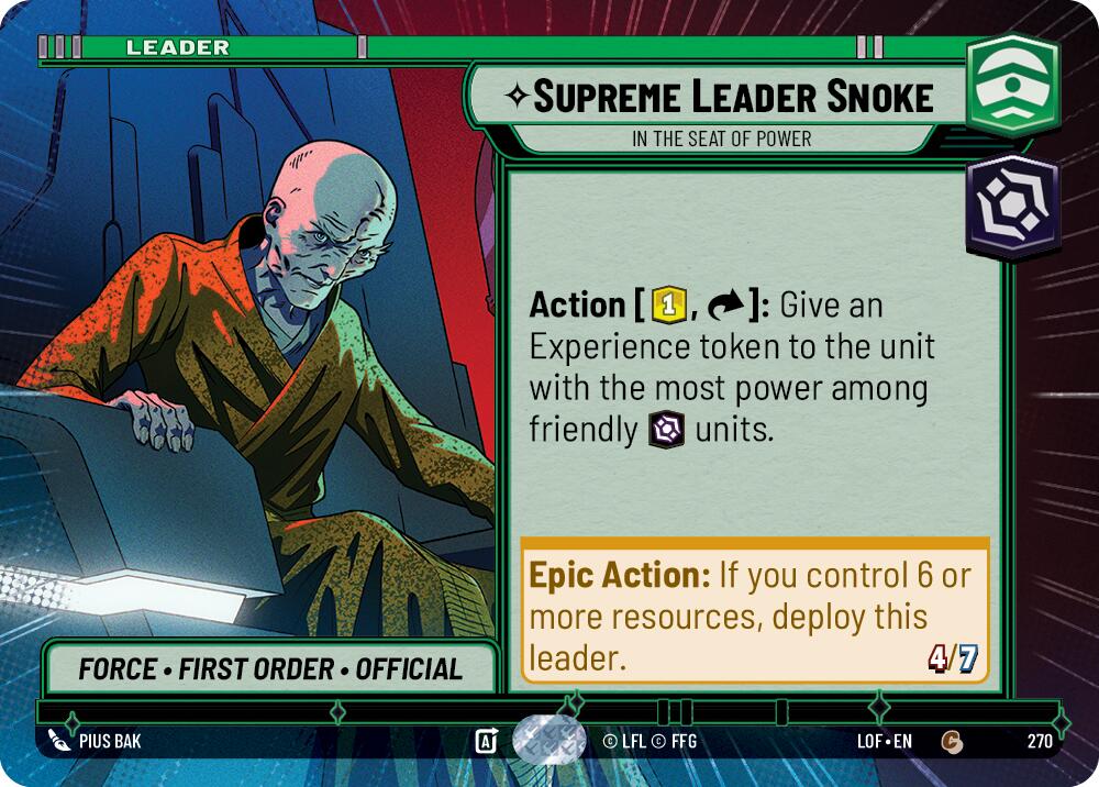 Supreme Leader Snoke - In the Seat of Power (270) (Hyperspace) (270) [Legends of the Force] | Shuffle n Cut Hobbies & Games