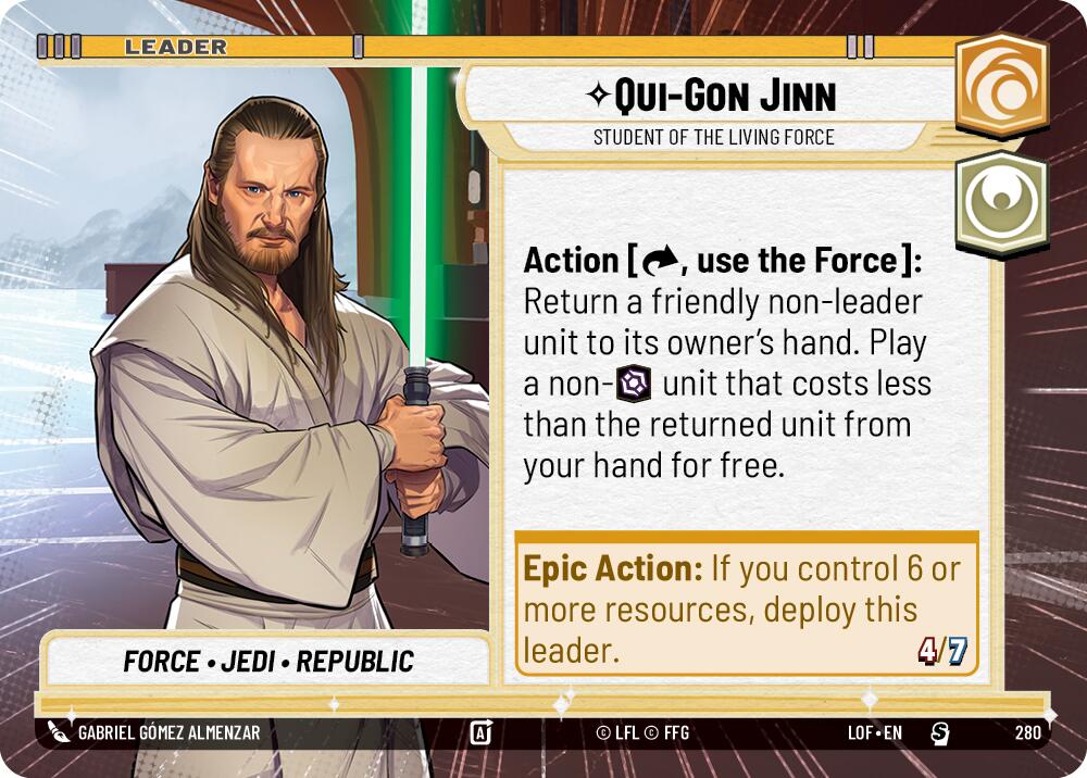 Qui-Gon Jinn - Student of the Living Force (280) (Hyperspace) (280) [Legends of the Force] | Shuffle n Cut Hobbies & Games