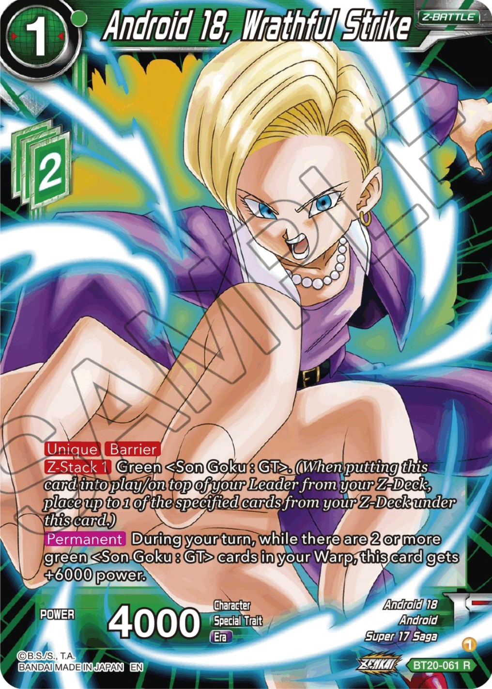 Android 18, Wrathful Strike (BT20-061) [Power Absorbed] | Shuffle n Cut Hobbies & Games