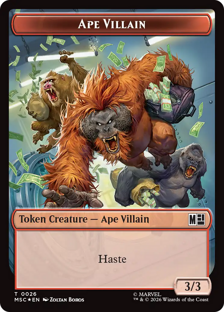 Copy (017) // Ape Villain (026) Double-Sided Token (Surge Foil) [Marvel Super Heroes Commander Tokens] | Shuffle n Cut Hobbies & Games