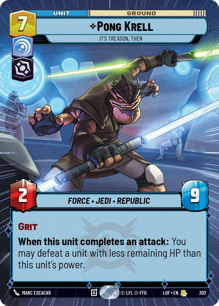 Pong Krell - It's Treason, Then (302) (Hyperspace) (302) [Legends of the Force] | Shuffle n Cut Hobbies & Games