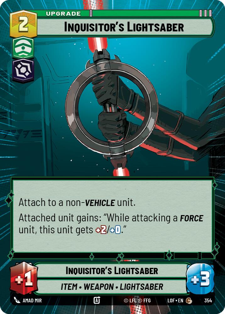 Inquisitor's Lightsaber (354) (Hyperspace) (354) [Legends of the Force] | Shuffle n Cut Hobbies & Games