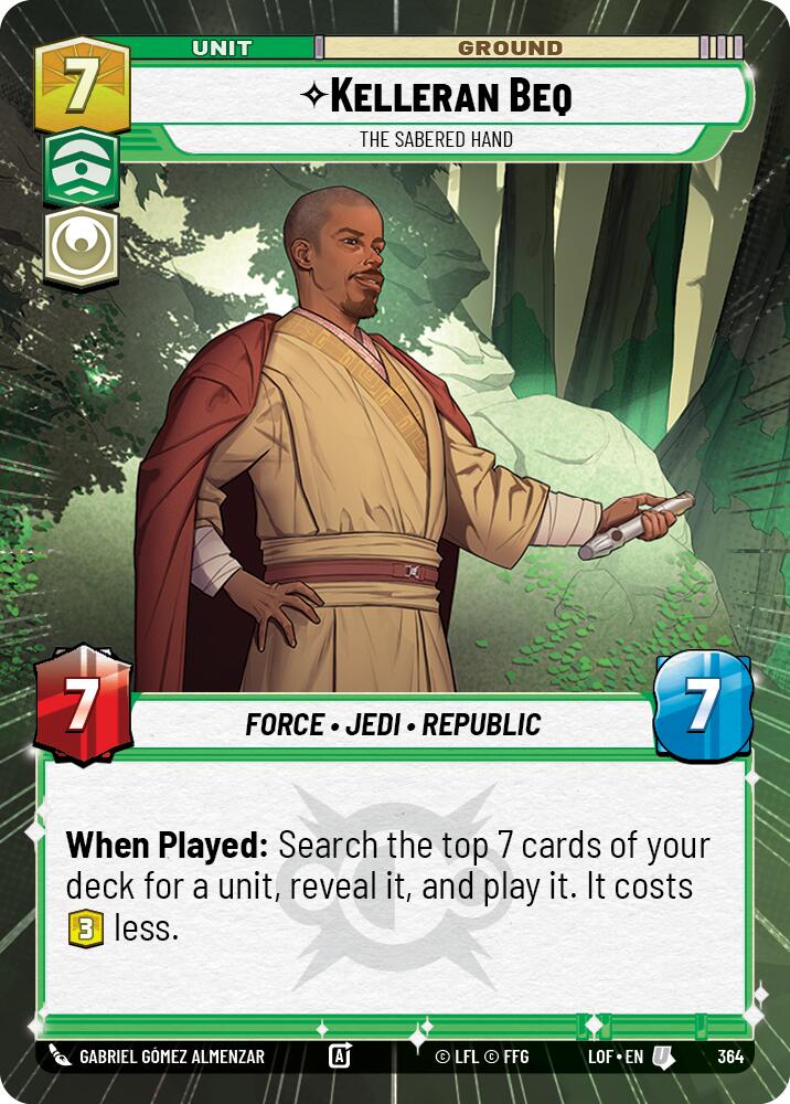 Kelleran Beq - The Sabered Hand (364) (Hyperspace) (364) [Legends of the Force] | Shuffle n Cut Hobbies & Games