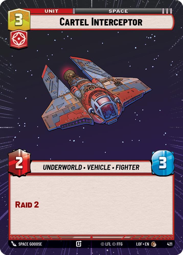 Cartel Interceptor (421) (Hyperspace) (421) [Legends of the Force] | Shuffle n Cut Hobbies & Games
