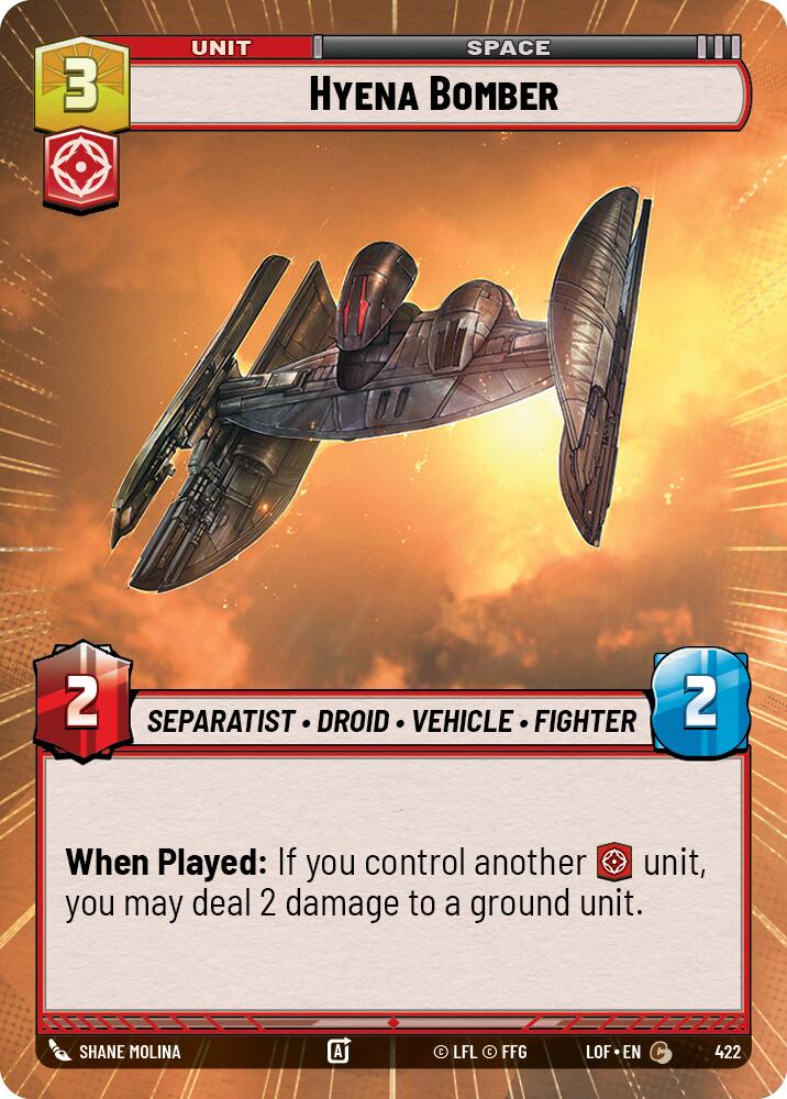 Hyena Bomber (422) (Hyperspace) (422) [Legends of the Force] | Shuffle n Cut Hobbies & Games