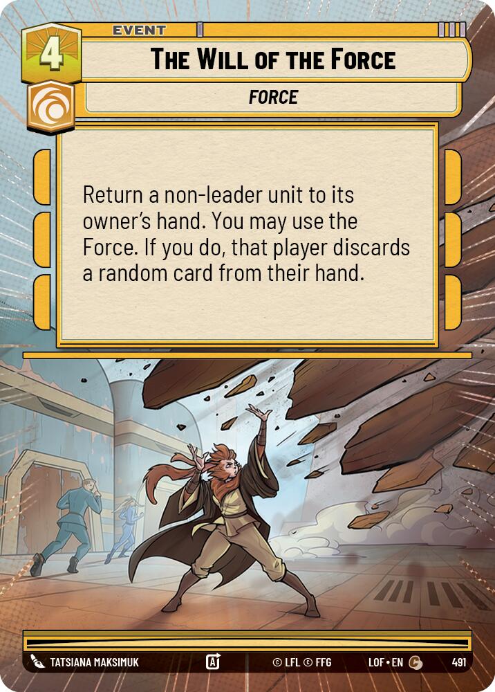 The Will of the Force (491) (Hyperspace) (491) [Legends of the Force] | Shuffle n Cut Hobbies & Games
