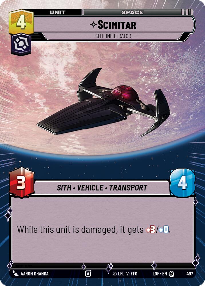 Scimitar - Sith Infiltrator (497) (Hyperspace) (497) [Legends of the Force] | Shuffle n Cut Hobbies & Games