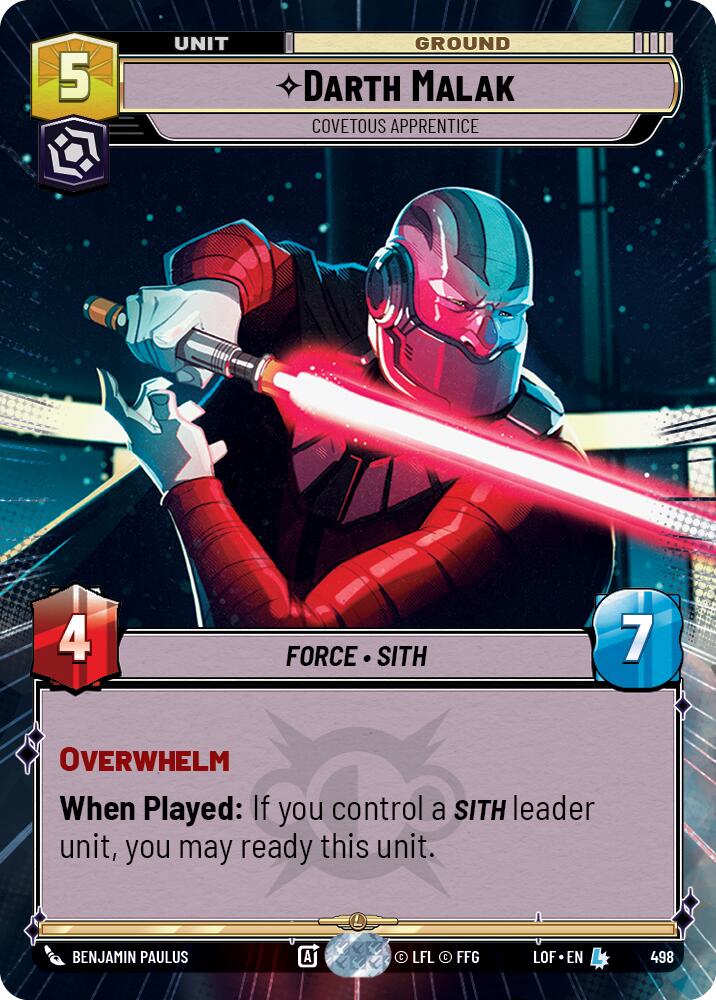 Darth Malak - Covetous Apprentice (498) (Hyperspace) (498) [Legends of the Force] | Shuffle n Cut Hobbies & Games