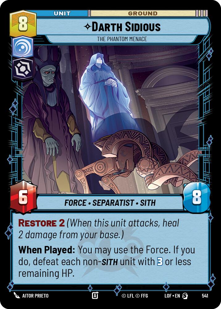 Darth Sidious - The Phantom Menace (541) (Foil) (541) [Legends of the Force] | Shuffle n Cut Hobbies & Games