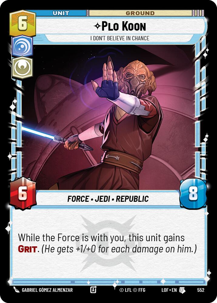 Plo Koon - I Don't Believe in Chance (552) (Foil) (552) [Legends of the Force] | Shuffle n Cut Hobbies & Games