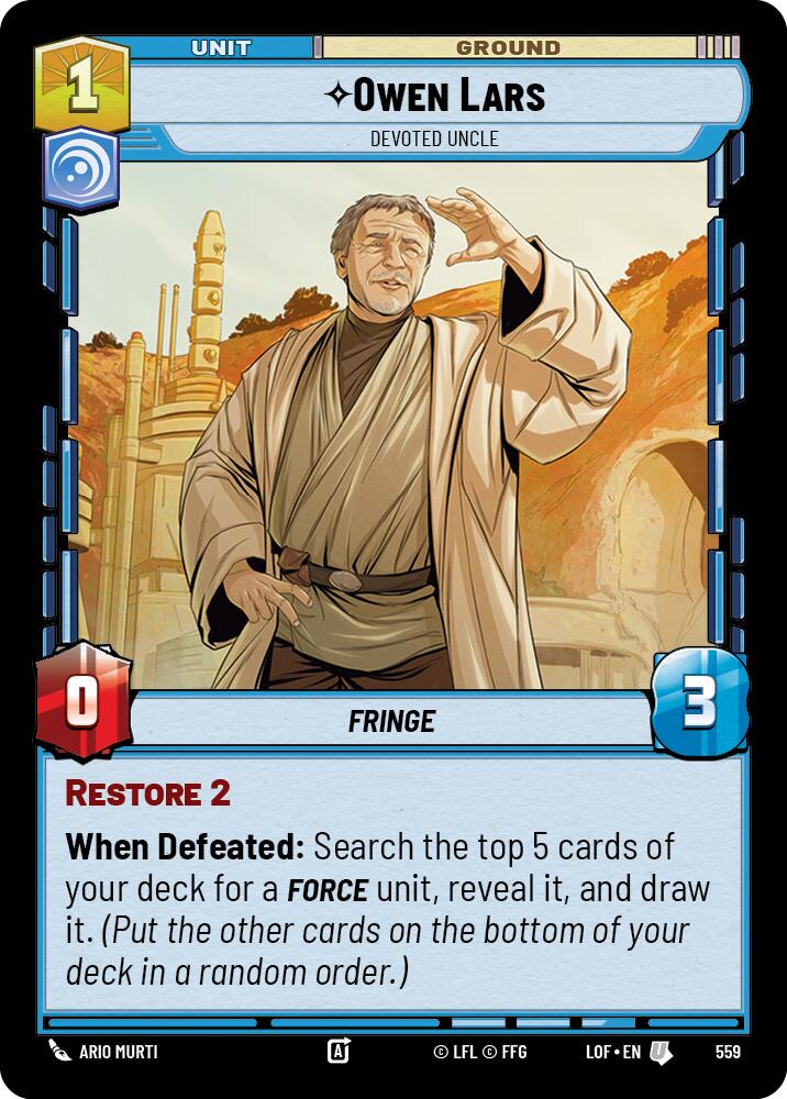 Owen Lars - Devoted Uncle (559) (Foil) (559) [Legends of the Force] | Shuffle n Cut Hobbies & Games