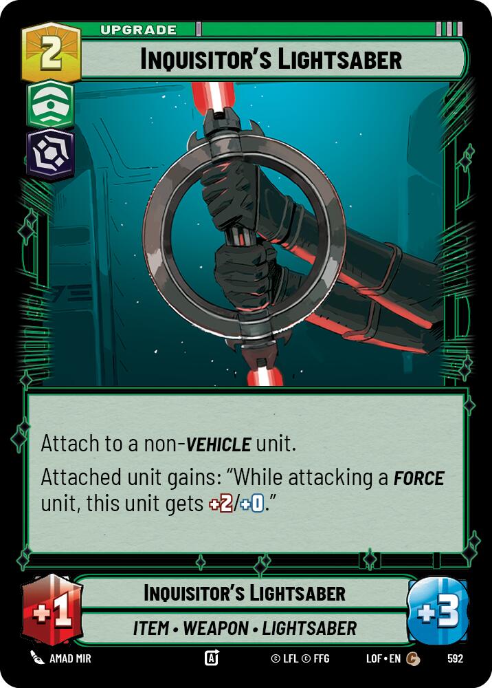 Inquisitor's Lightsaber (592) (Foil) (592) [Legends of the Force] | Shuffle n Cut Hobbies & Games