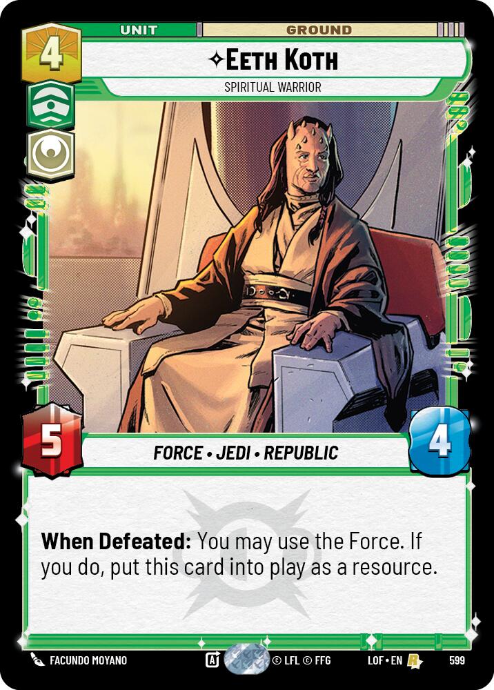 Eeth Koth - Spiritual Warrior (599) (Foil) (599) [Legends of the Force] | Shuffle n Cut Hobbies & Games