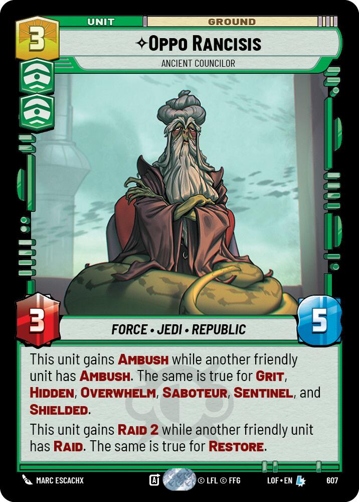 Oppo Rancisis - Ancient Councilor (607) (Foil) (607) [Legends of the Force] | Shuffle n Cut Hobbies & Games