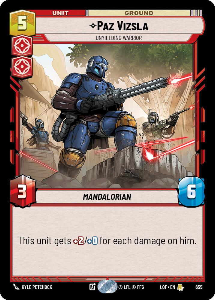 Paz Vizsla - Unyielding Warrior (655) (Foil) (655) [Legends of the Force] | Shuffle n Cut Hobbies & Games