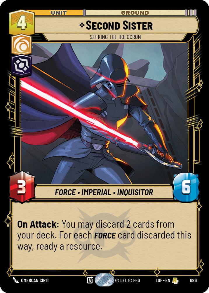 Second Sister - Seeking the Holocron (686) (Foil) (686) [Legends of the Force] | Shuffle n Cut Hobbies & Games